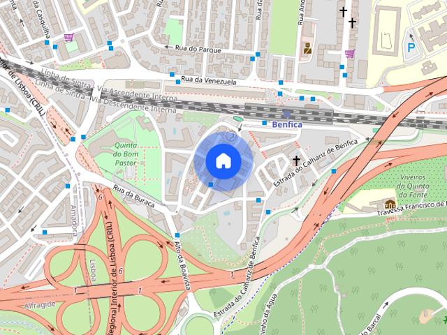 Localizado na tranquila zona de Benfica