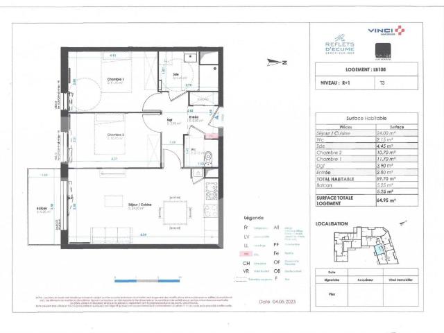 location t3 59 m² berck 62600