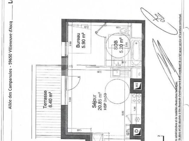 location t1 32 m² villeneuve d ascq 59650