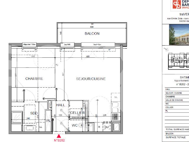 location t2 43 m² halluin 59250