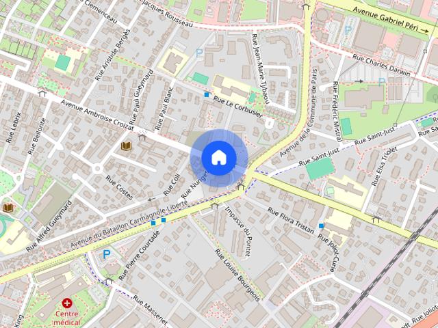 LOCATION T2 MEUBLE 270 AVENUE AMRBOISE CROIZAT SAINT MARTIN D'HERES