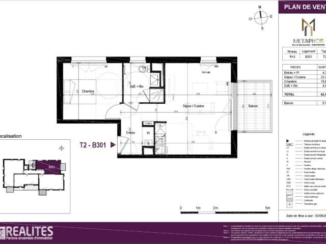 location appartement 42.08 m², nantes 44300loire atlantique