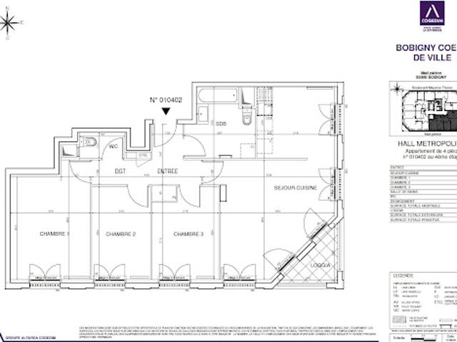 Location Appartement 4 pièces 79.15 m2 Bobigny