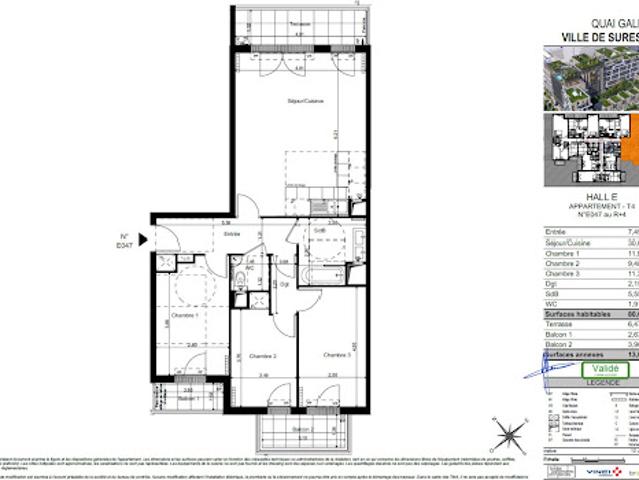 Location Appartement 4 pièces 80 m2 Suresnes