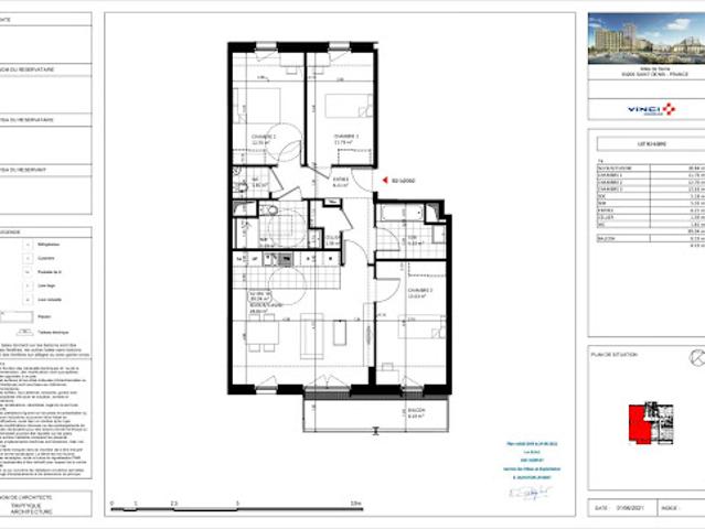 Location Appartement 4 pièces 89 m2 Saint Denis