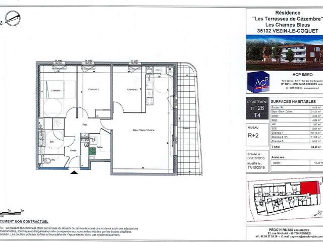 Location appartement 4 pièces Vezin le Coquet 35