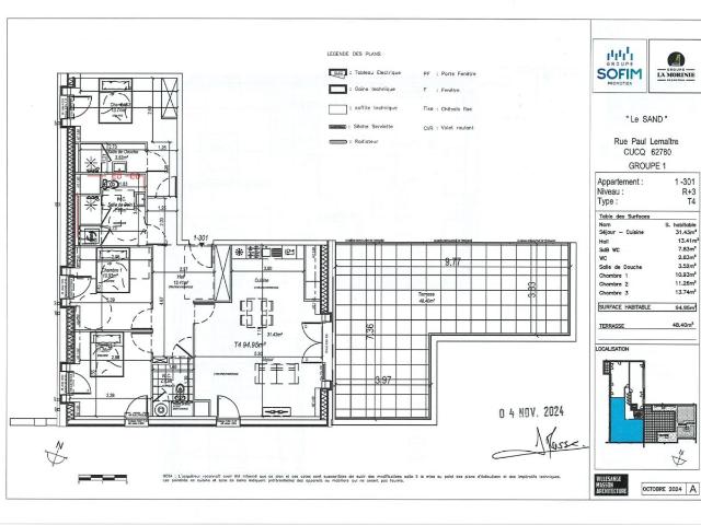 Location appartement 4 pièces CUCQ 84m² à 964.58€/mois CDC Habitat