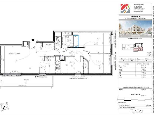 Location appartement 4 pièces Nantes 44
