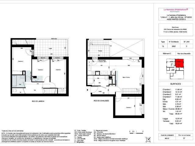 Location appartement 5 pièces Nantes Beaujoire Saint Joseph 44