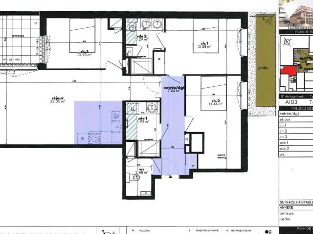 Location appartement, 90.94 m² T 4 à Lorient, 1 370 €