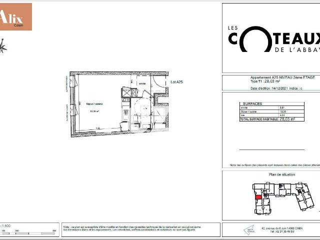 Location appartement 1 pièce Caen 14