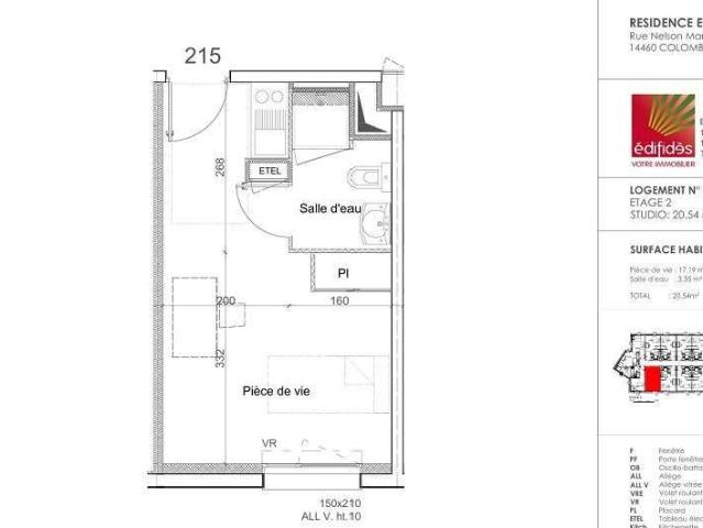 Location appartement 1 pièce Colombelles 14