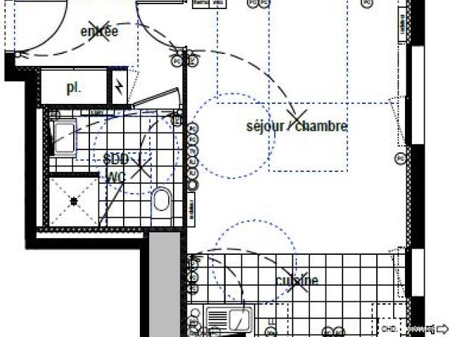 Location appartement 1 pièce REIMS 34m² à 468.61€/mois CDC Habitat