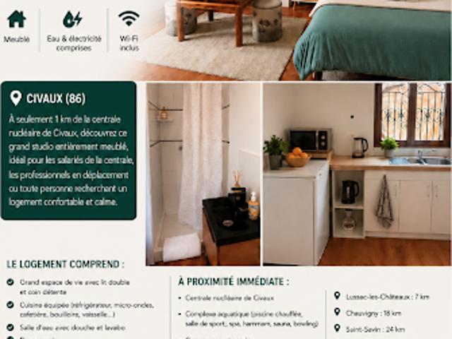 Location Appartement 1 pièce 35 m2 Civaux