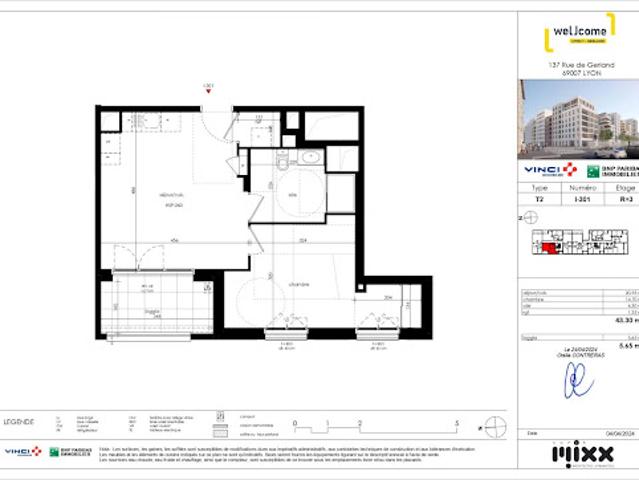 Location Appartement 2 pièces 43 m2 Lyon 7ème