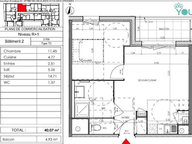 Location Appartement 2 pièces 40.07 m2 Saran