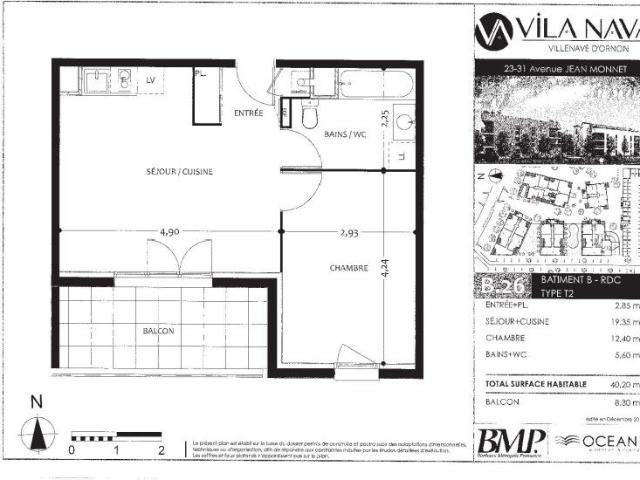 Location Appartement 2 pièces 40m² VILLENAVE D ORNON 33140