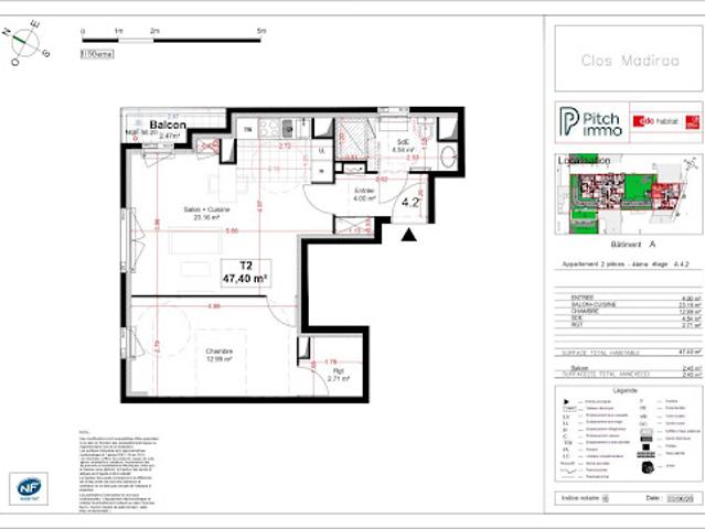 Location Appartement 2 pièces 47 m2 Courbevoie