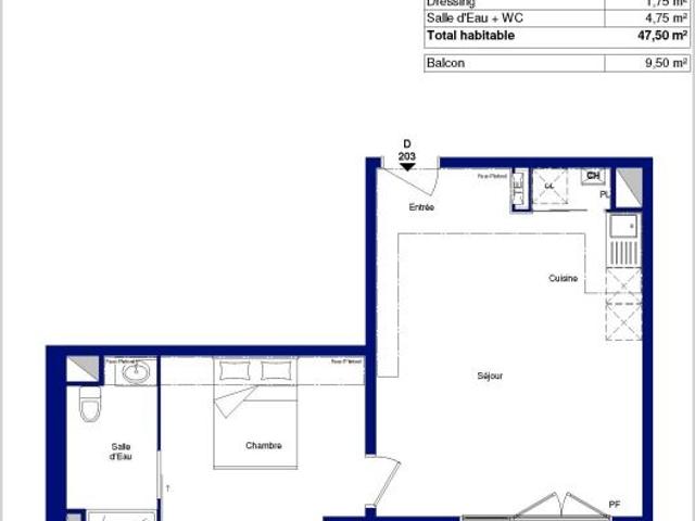 Location Appartement 2 pièces 47m² CENON 33150