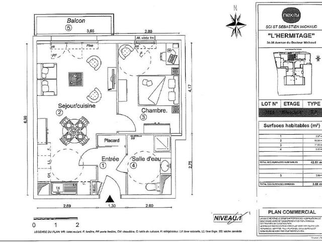 Location Appartement 2 pièces 47m² ORVAULT 44700