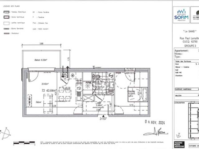 Location Appartement 2 pièces 44 m2 Cucq