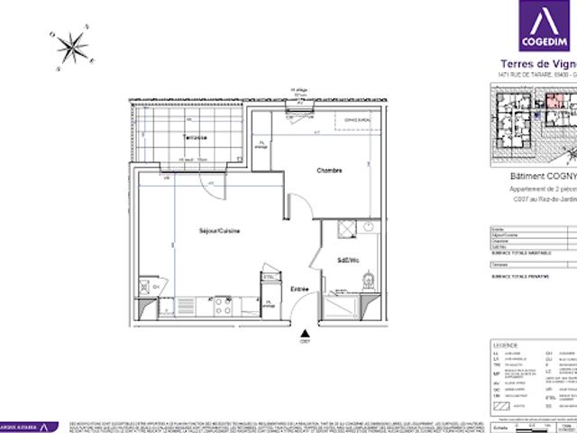 Location Appartement 2 pièces 44 m2 Gleizé