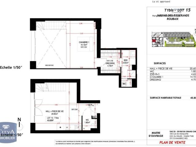 Location Appartement 2 pièces 45m² ROUBAIX 59100