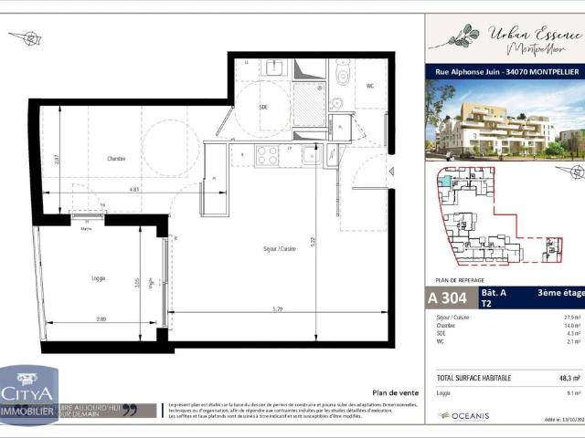 Location Appartement 2 pièces 48m² MONTPELLIER 34000