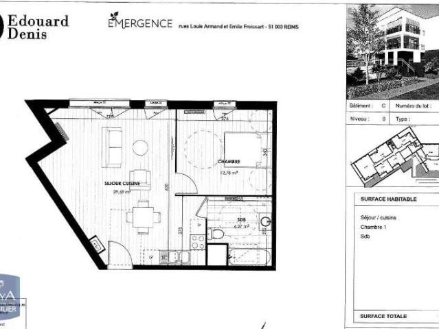 Location Appartement 2 pièces 48m² REIMS 51100