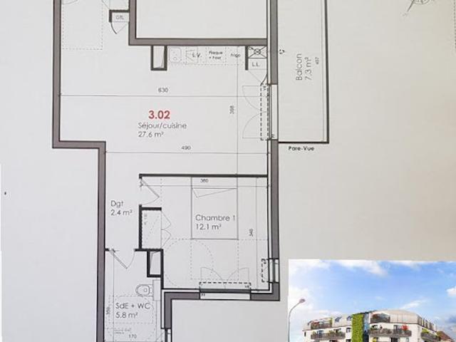 Location Appartement 2 pièces 49 m2 Vigneux sur Seine