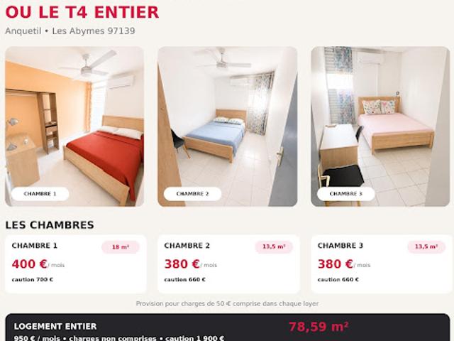 Location Appartement 2 pièces 14 m2 Les abymes