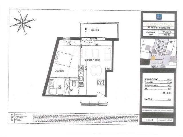 Location Appartement 2 pièces 39m² TOULOUSE 31200