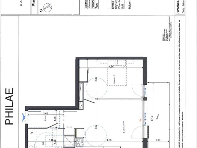 Location appartement 2 pièces TOURS 42m² à 572.64€/mois CDC Habitat