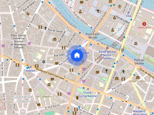 Location appartement 2 pièces à Paris, Rue Hautefeuille
