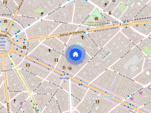 Location appartement 2 pièces à Paris, Rue Lord Byron