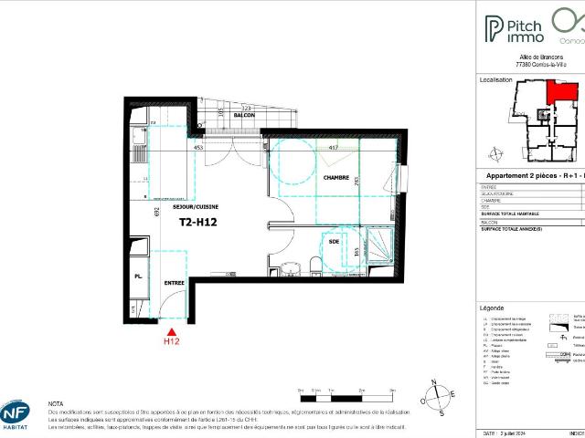 Location appartement 2 pièces COMBS LA VILLE 42m² à 878.23€/mois CDC Habitat