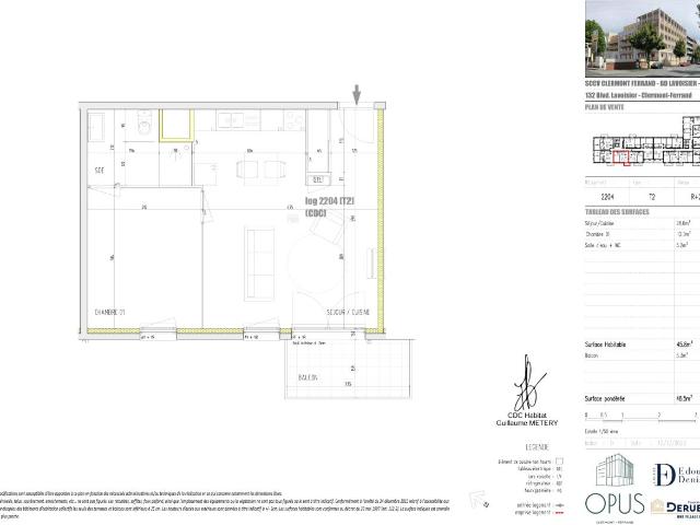 Location appartement 2 pièces CLERMONT FERRAND 46m² à 626.53€/mois CDC Habitat