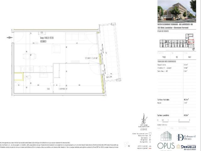 Location appartement 2 pièces CLERMONT FERRAND 46m² à 628.93€/mois CDC Habitat