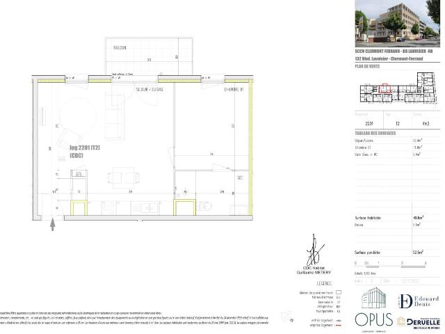 Location appartement 2 pièces CLERMONT FERRAND 50m² à 670.54€/mois CDC Habitat