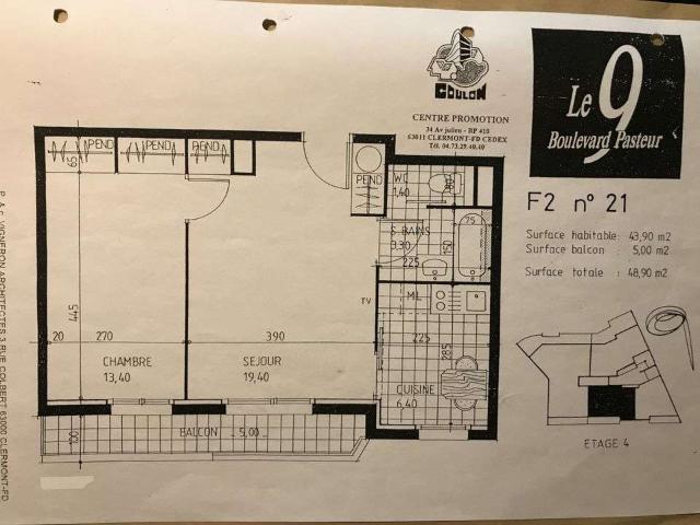 Location appartement 2 pièces Clermont Ferrand 63