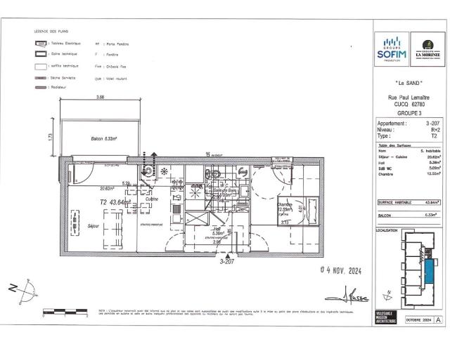 Location appartement 2 pièces CUCQ 44m² à 687.52€/mois CDC Habitat
