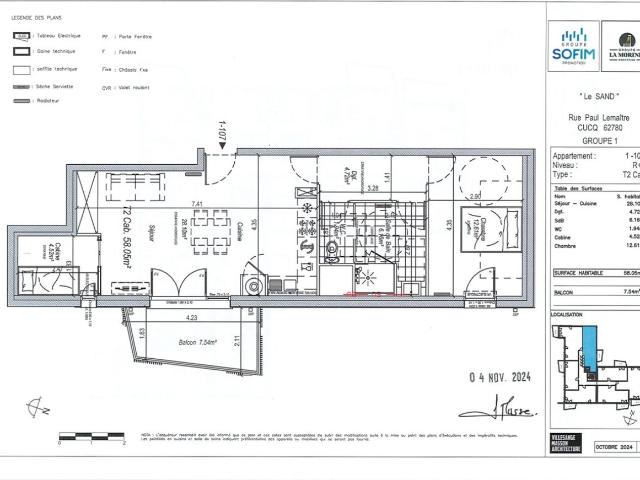 Location appartement 2 pièces CUCQ 59m² à 789.43€/mois CDC Habitat