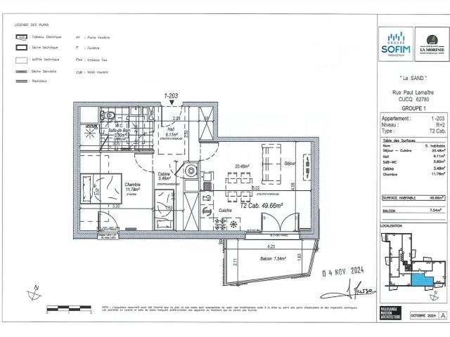 Location appartement 2 pièces CUCQ 50m² à 698.36€/mois CDC Habitat