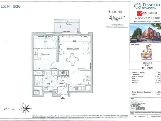 Location appartement 2 pièces DUNKERQUE 44m² à 700.06€/mois CDC Habitat