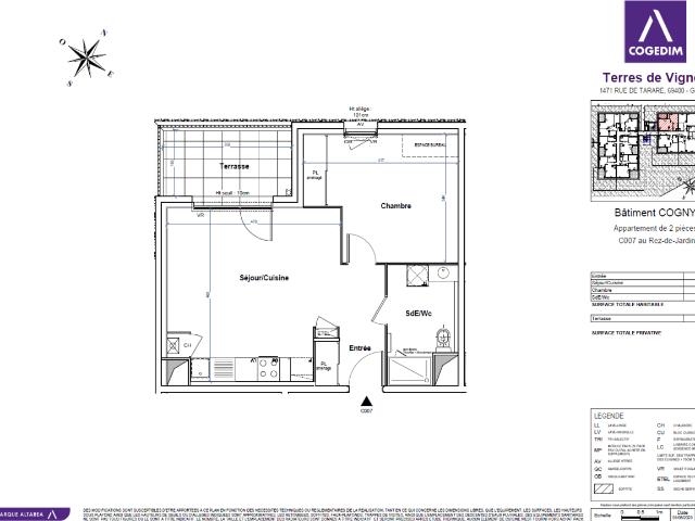 Location appartement 2 pièces GLEIZE 44m² à 595.17€/mois CDC Habitat