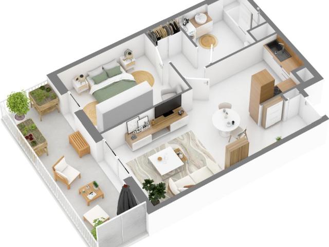 Location appartement 2 pièces MARSEILLE 49m² à 801.17€/mois CDC Habitat