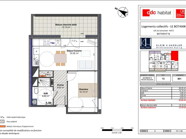 Location appartement 2 pièces METZ 43m² à 609.64€/mois CDC Habitat
