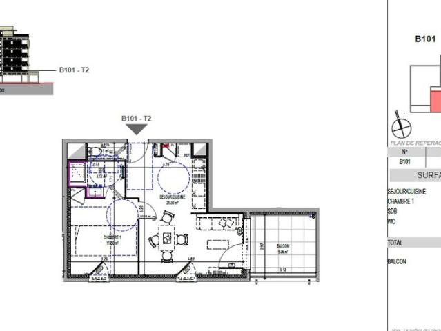 Location Appartement 2 pièces Meublé 42m² LE PONT DE CLAIX 38800