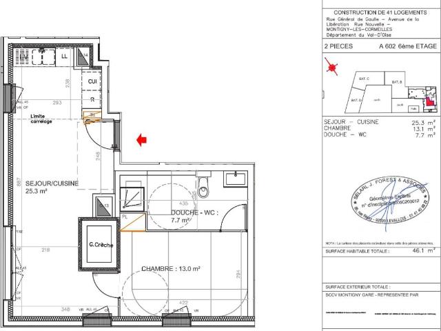 Location appartement 2 pièces MONTIGNY LES CORMEILLES 46m² à 850.53€/mois CDC Habitat