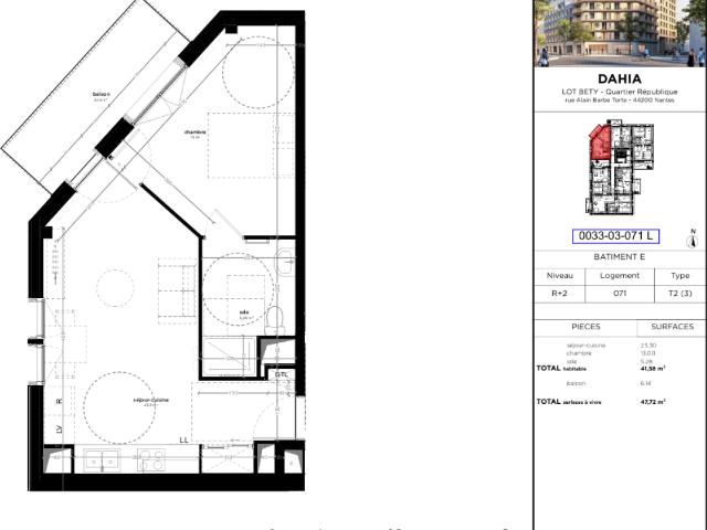 Location appartement 2 pièces NANTES 42m² à 555.15€/mois CDC Habitat